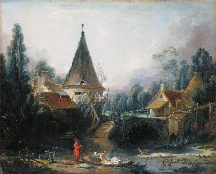弗朗索瓦·布歇（François Boucher）-博韦早期景观油画
