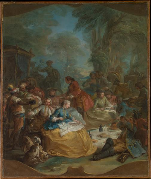 查尔斯·安德烈·范·卢（Carle van Loo）-亨特早餐 油画