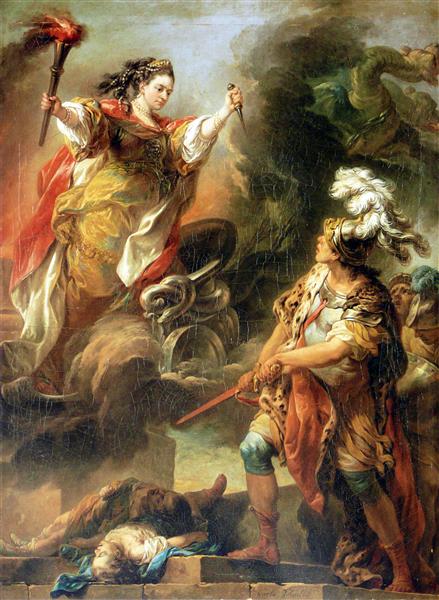 查尔斯·安德烈·范·卢(Carle van Loo)-克莱伦小姐油画