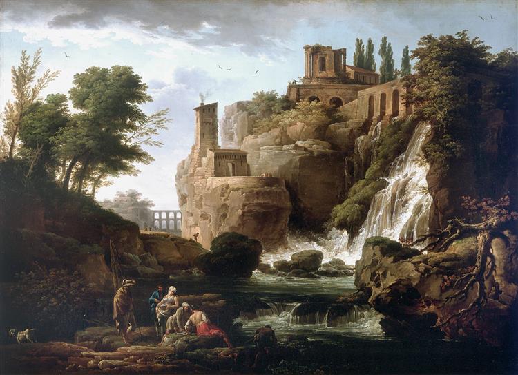 克劳德·约瑟夫·韦内特（ Claude-Joseph Vernet）-蒂沃利风景画（1748）油画