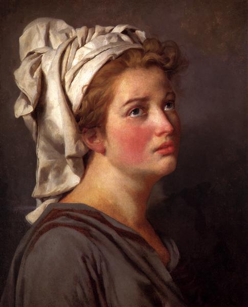 雅克·路易·大卫（ Jacques Louis David）-一个戴头巾的年轻女人的衣服油画