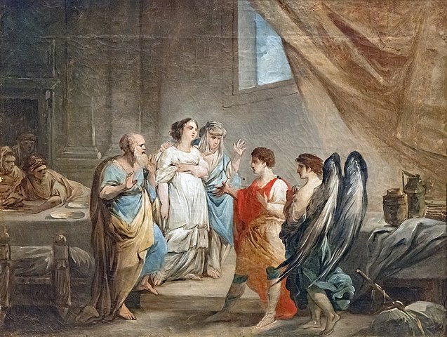 雅克·加姆林（Jacques Gamelin）-托比亚斯（Tobias）和萨拉（Sara）的婚姻油画