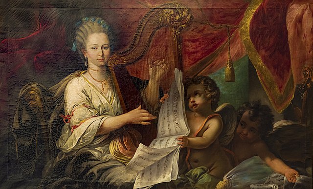 雅克·加姆林（ Jacques Gamelin）-Mlle Julie de Puymaurin Marcassus的肖像油画