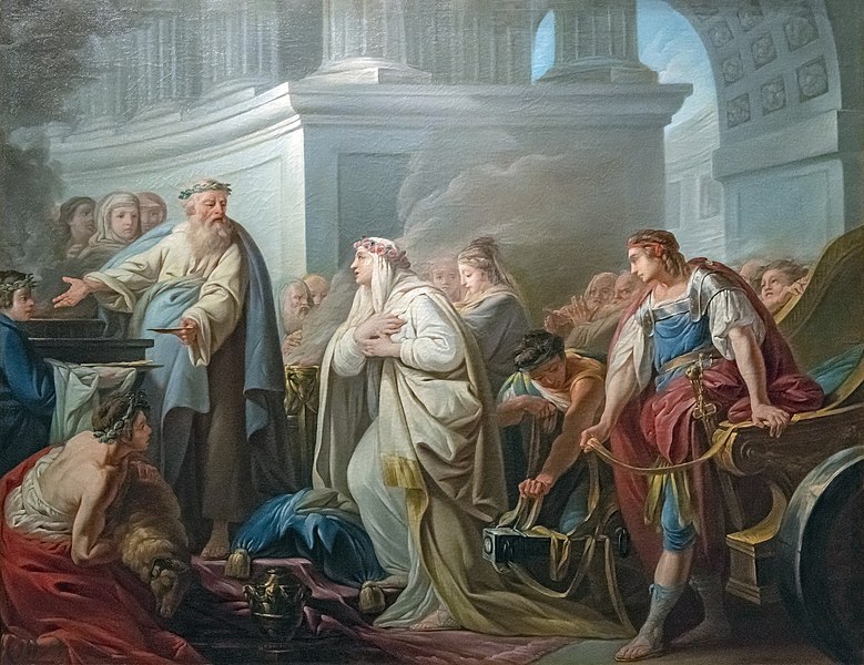 雅克·加姆林（Jacques Gamelin）-克利奥比斯和比通的孝道油画