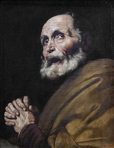 朱塞佩·德·里贝拉（Jusepe de Ribera）-圣彼得·弗朗西斯的眼泪油画