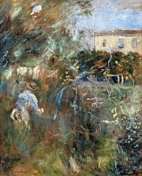 贝特·莫里索（Berthe Morisot） - 花园里的女人（尼斯别墅阿努菲）油画