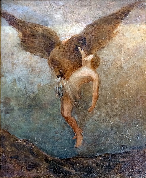 奥迪隆·雷顿（Odilon Redon）-《绑架甘尼梅德（L'enlèvementdeGanymède）》油画