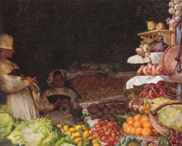 克里斯蒂安·扎尔特曼（Kristian Zahrtmann）-罗马水果商店油画
