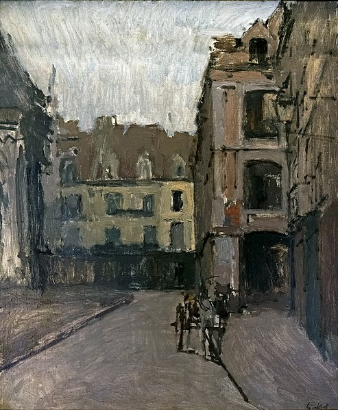 瓦尔特·西克特（Walter Sickert） -圣凯瑟琳街和旧拱廊，迪耶普油画