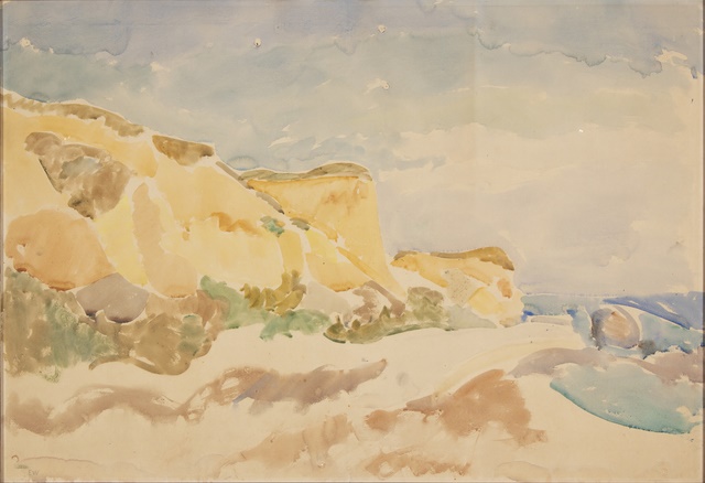 爱德华·魏（Edvard Weie）-丹麦格拉尼的沿海场景 水彩