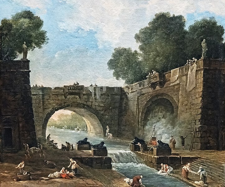 休伯特·罗伯特  （Hubert Robert）-桥景观油画