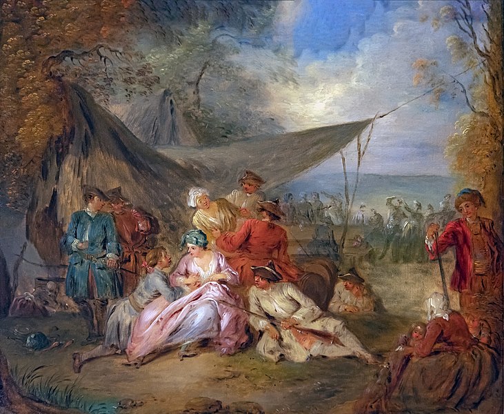 让·巴蒂斯特·帕特（Jean-Baptiste Pater）-帐篷人物（帐篷下的人物）油画