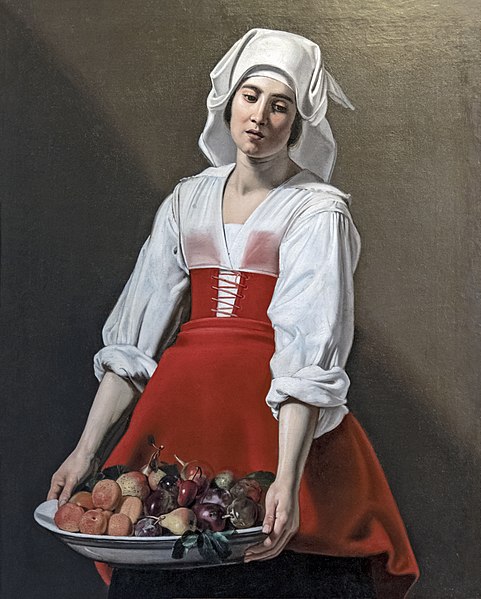 尼古拉斯·图尼尔（Nicolas Tournier）- 水果碗的农妇.油画