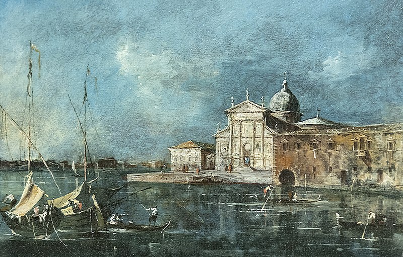 弗朗切斯科·瓜迪（Francesco Guardi）-威尼斯圣乔治马焦雷的景色油画