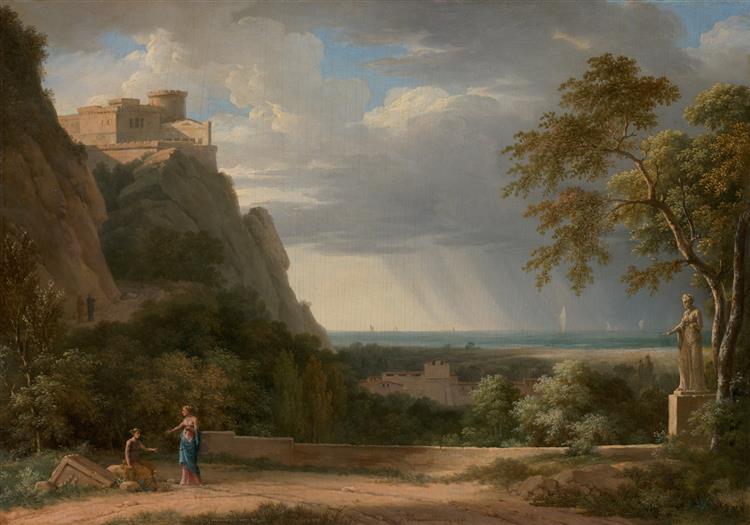 皮埃尔-亨利·德·瓦朗谢讷（Pierre-Henri de Valenciennes）-人物与雕塑的古典风景油画