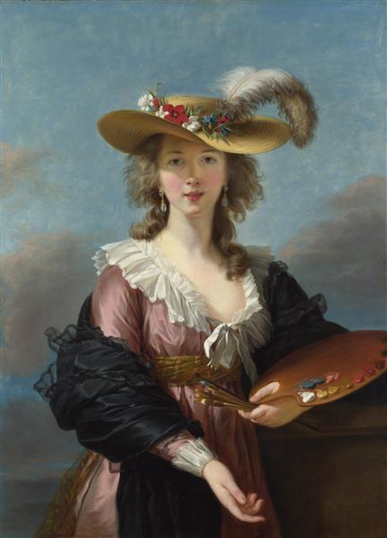伊莉莎白·维杰·勒布伦（Louise Elisabeth Vigee Le Brun）-草帽自画像
