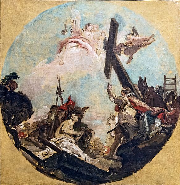 乔瓦尼·巴蒂斯塔·提埃波罗（Giovanni Battista Tiepolo）-十字架和圣赫勒拿节（Fest of the Cross and St.Helena）油画