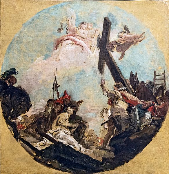 乔瓦尼·巴蒂斯塔·提埃波罗(Giovanni Battista Tiepolo)-十字架和圣赫勒拿节(Fest of the Cross and St.Helena)油画