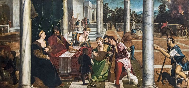 博尼法齐奥·维罗内塞（Bonifazio Veronese）-有钱人和拉撒路油画