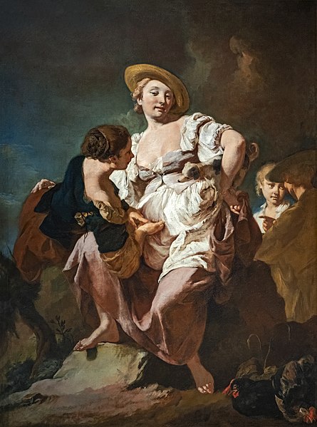 乔瓦尼·巴蒂斯塔·皮亚泽塔（Giovanni Battista Piazzetta）-占卜者.油画