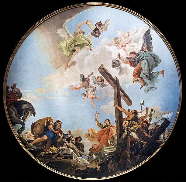 乔瓦尼·巴蒂斯塔·提埃波罗（Giovanni Battista Tiepolo）-发现真正的十字架油画
