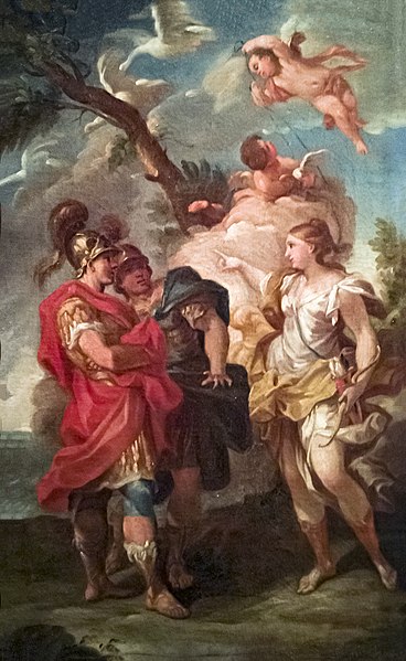 安东尼奥·巴莱斯特拉（Antonio Balestra）- 金星出现在埃涅阿斯和埃克斯.油画