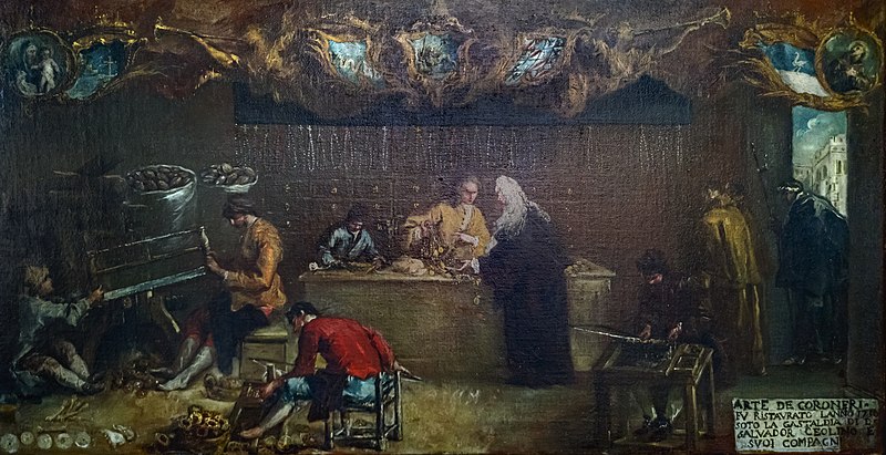 弗朗切斯科·瓜迪（Francesco Guardi）-Insegna dell'arte dei Coroneri.油画