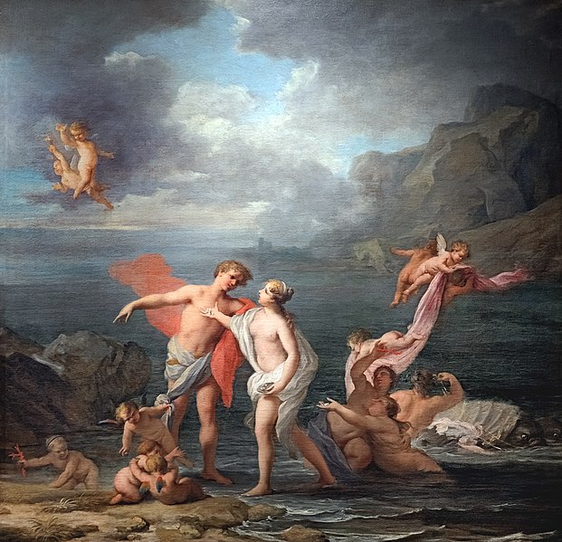 雅各布·阿米格尼（Jacopo Amigoni）-维纳斯和阿多尼斯与涅雷河.油画