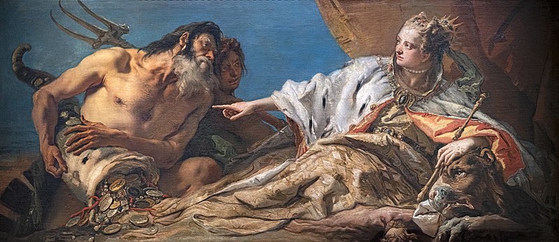 乔凡尼·巴蒂斯塔·提埃波罗  （Giovanni Battista Tiepolo）-海王星向威尼斯提供礼物油画