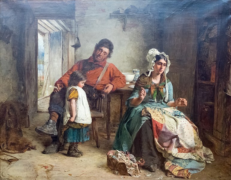 厄斯金·尼科尔  （Erskine Nicol）-亲吻一个化妆.油画