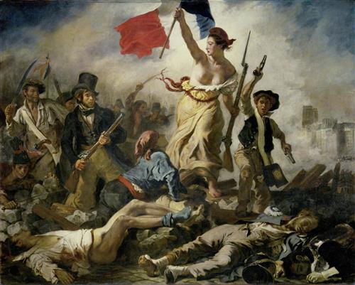 欧仁·德拉克鲁瓦（（Eugene Delacroix）-自由引导人民油画