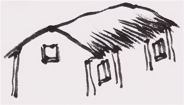 山水点景房屋的画法，简单易学