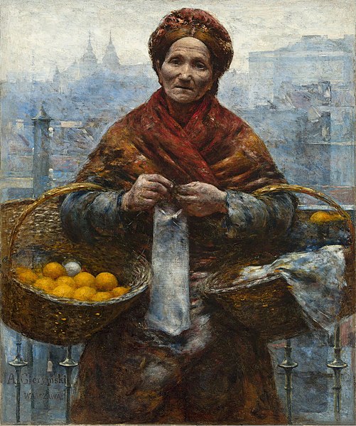 亚历山大·吉列姆斯基  （Aleksander Gierymski）-卖桔子的犹太妇女 俄罗斯