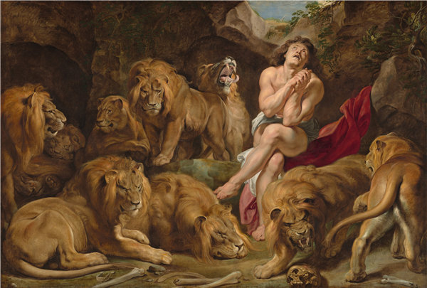 彼得·保罗·鲁本斯（Sir Peter Paul Rubens）-丹尼尔在狮子穴中 油画