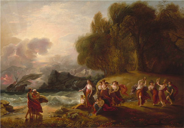 本杰明·韦斯特（ Benjamin West） –Telemachus和Calypso油画高清下载