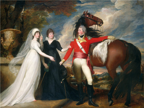 约翰·辛格尔顿·科普利（ John Singleton Copley）-威廉·菲奇上校及其姐妹莎拉和安·菲奇油画