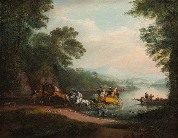 阿尔文·费舍尔（Alvan Fisher ）-硬伤在福特，1818年油画