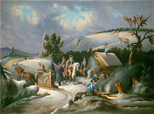 美国19世纪- 华盛顿在福奇谷 油画高清下载