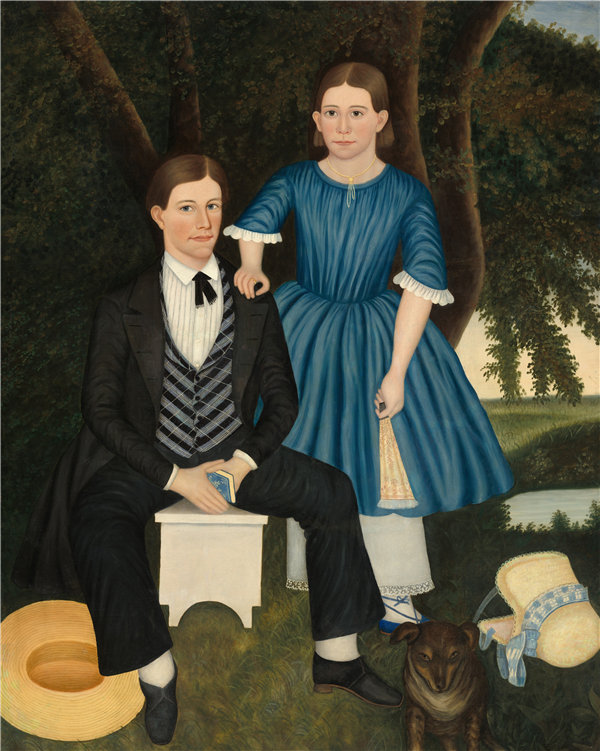 美国19世纪- 兄弟姐妹 1845年 油画高清下载
