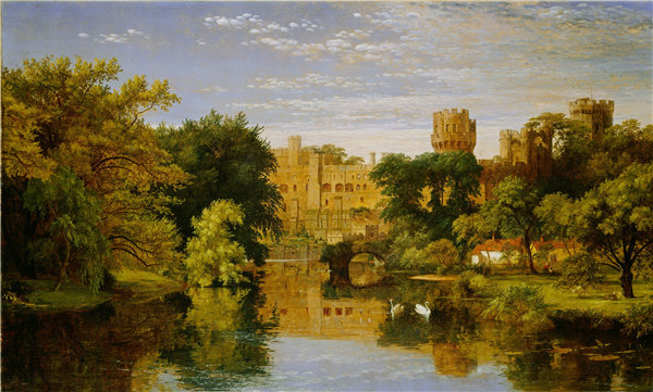 贾斯珀·弗朗西斯·克罗普西（Jasper Francis Cropsey）-英国沃里克城堡 1857年油画