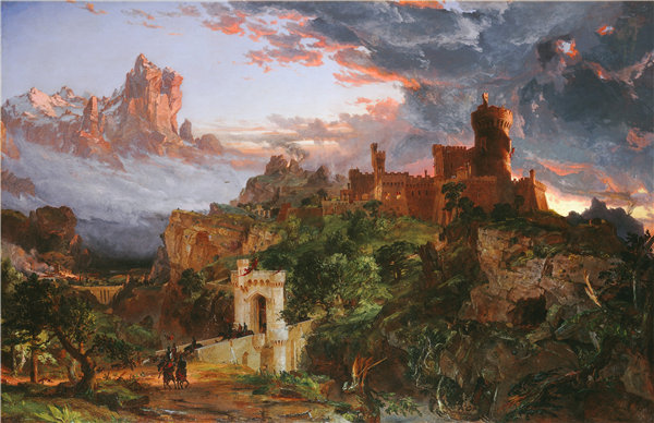 贾斯珀·弗朗西斯·克罗普西（Jasper Francis Cropsey）-战争精神 1851年油画