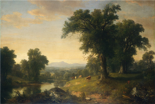 阿舍·布朗·杜兰德（Asher Brown Durand）-田园风光 1858年油画