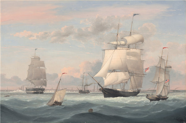 费兹·亨利·莱恩（Fitz Henry Lane）-纽约港油画