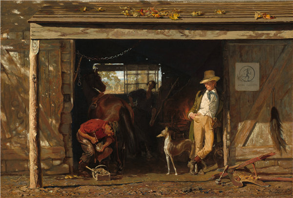 弗兰克·布莱克威尔·梅耶（Frank Blackwell Mayer）-休闲劳动 1858年油画