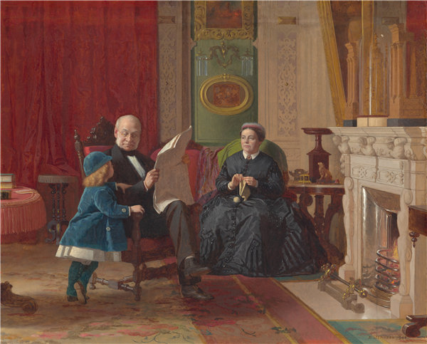 伊士曼·约翰逊（Eastman Johnson）-布朗家族 1869年油画