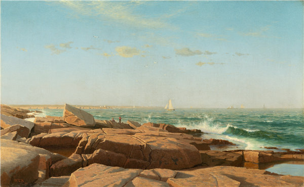 威廉·斯坦利·哈塞尔廷（William Stanley Haseltine）-纳拉甘西特湾 1864年油画