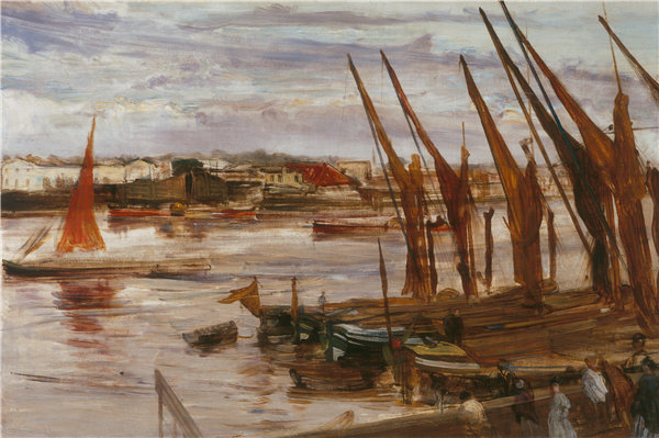 詹姆斯·麦克尼尔·惠斯勒（James McNeill Whistler）-巴特西河段 1863年油画