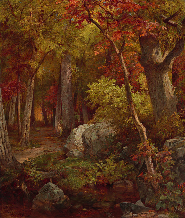 威廉·特罗斯特·理查兹（William Trost Richards）-十月 1863年油画