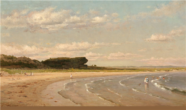 沃辛顿·惠特里奇（Worthington Whittredge）-纽波特Second Beach油画