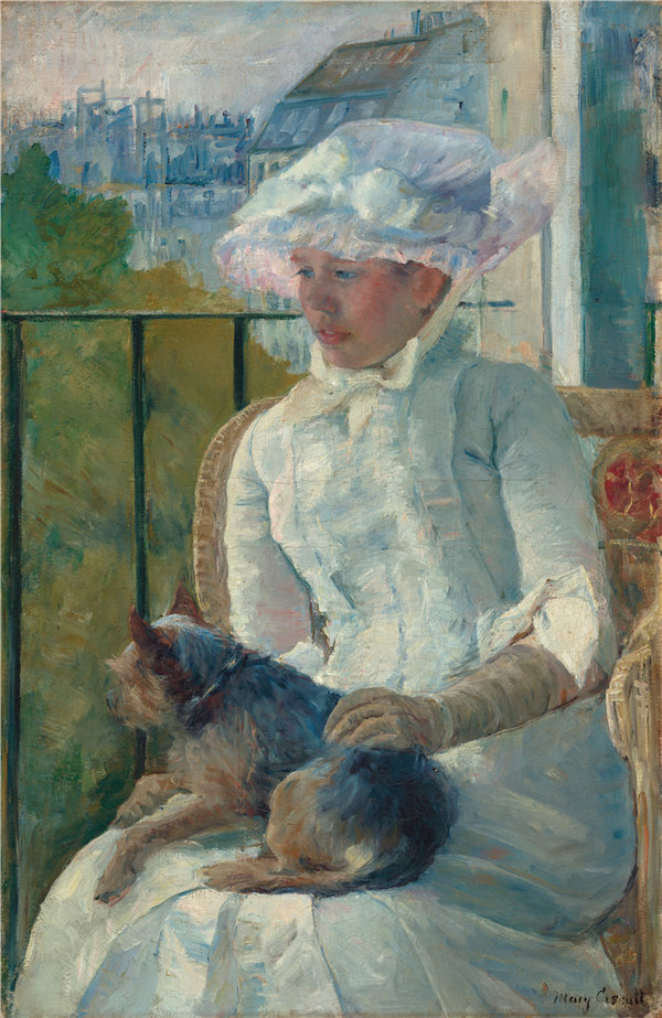 玛丽·卡萨特（Mary Cassatt）–一个窗口的年轻女孩油画作品油画高清下载